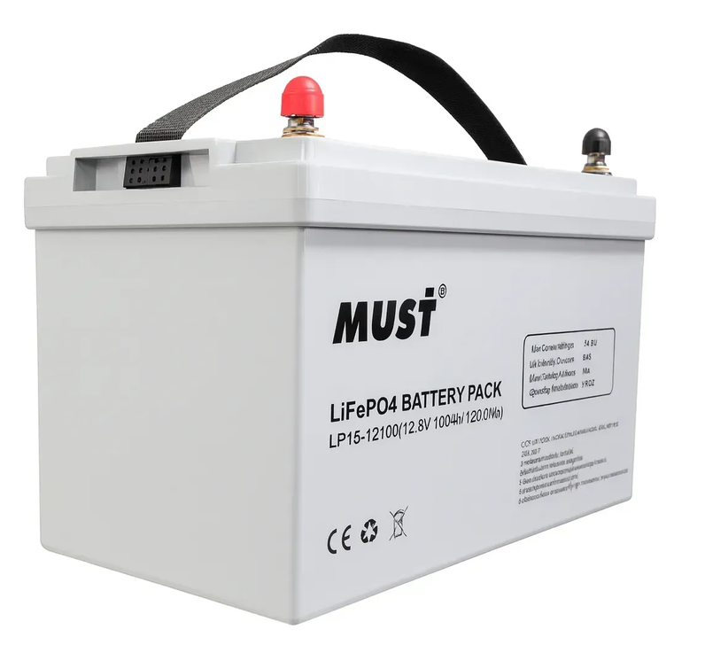 Bateria de lítio MUST LP15-12100 · 12,8 V · 100 Ah
