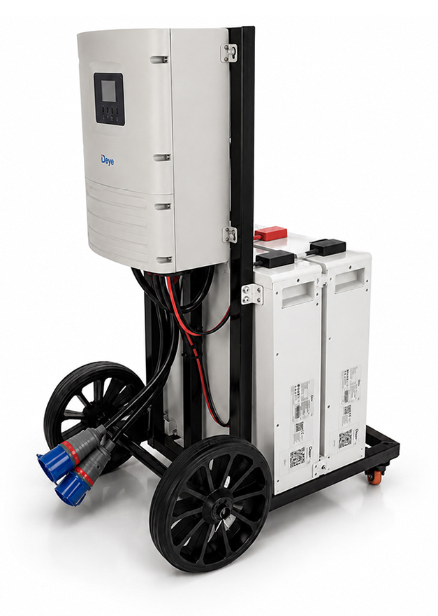 Gerador solar portátil Deye · 6 kW · 2 baterias · sem módulos