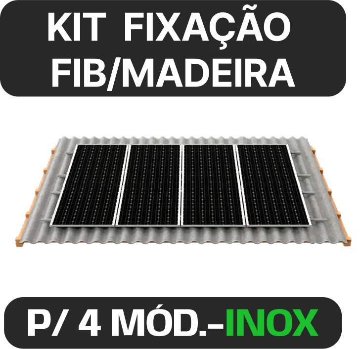 Kit para fibrocimento · madeira · 4 módulos