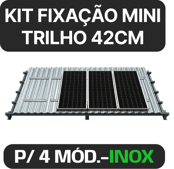 Kit para telha metálica · minitrilho 42 cm · 4 módulos