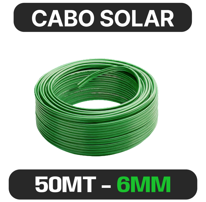 Cabo solar 6 mm² · verde · 50 m