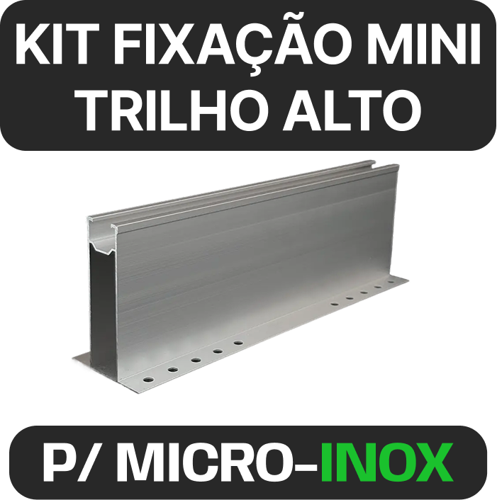 Kit minitrilho alto para microinversor · 30 × 10 cm