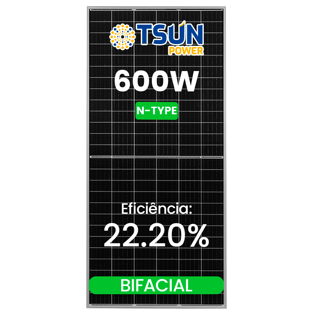 Painel solar TSUN bifacial · 600 W