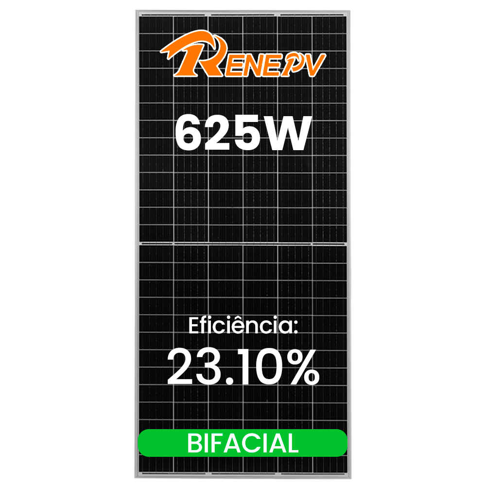 Painel solar RENEPV ZY625G12RNHB-132 bifacial · 625 W