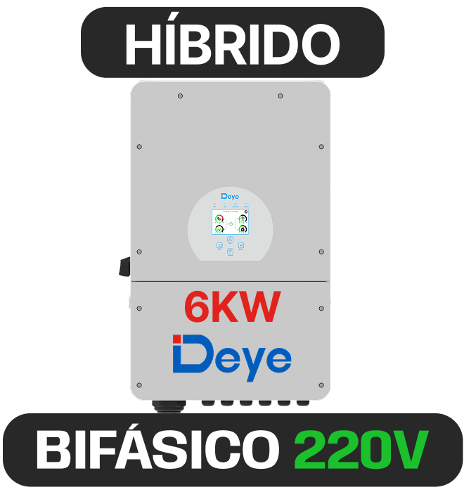 Inversor híbrido Deye SUN-6K-SG05LP2-US-SM2 · 6 kW · 127/220 V