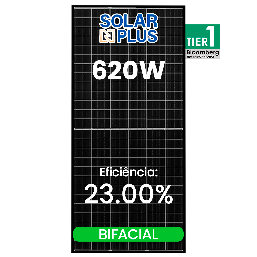 Painel solar NPLUS SP-N16B/132HG · 620 W · bifacial